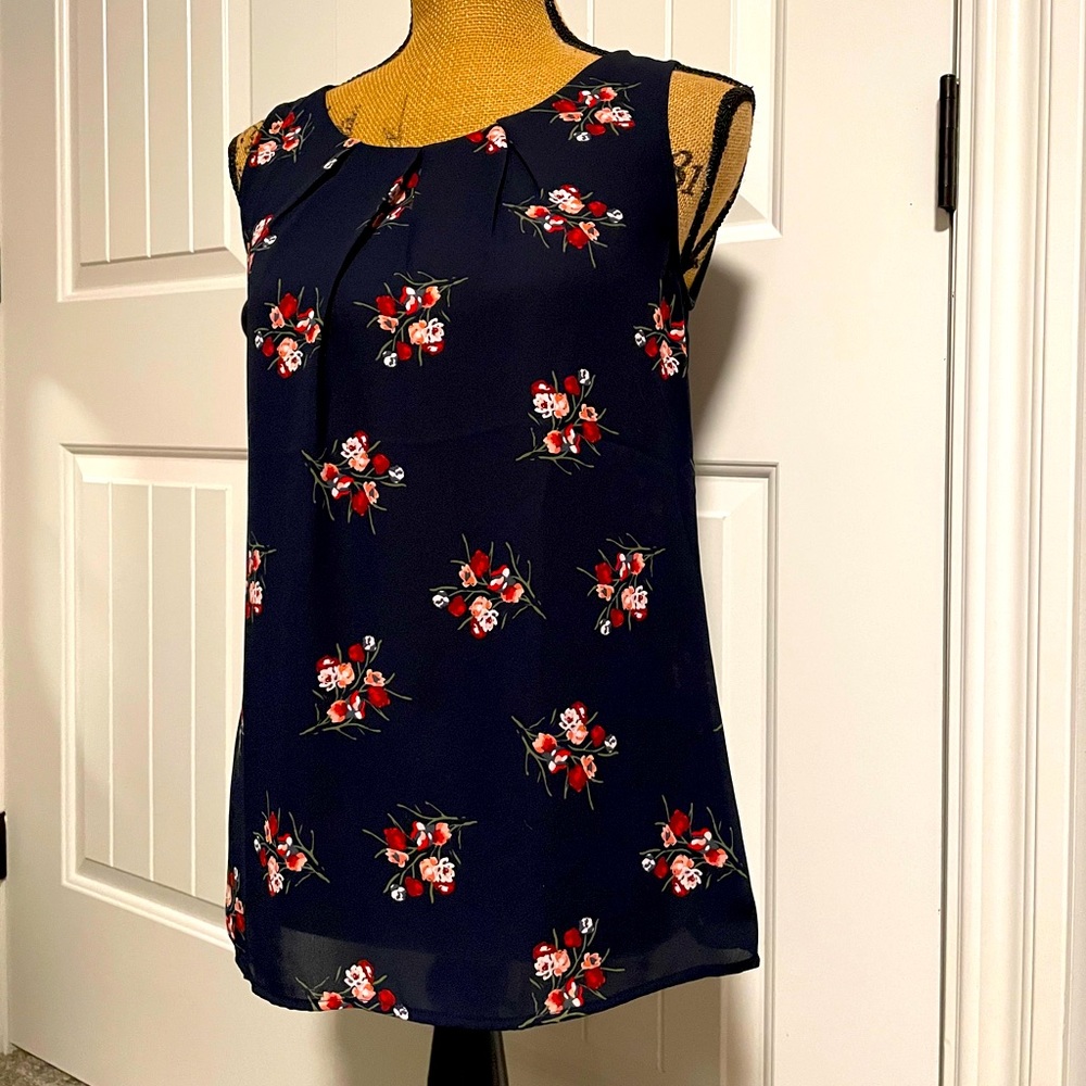 Navy blue XS sleeveless top from Loft Outlet